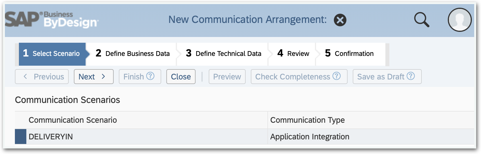 SAP Business ByDesign Communication Arrangement #1